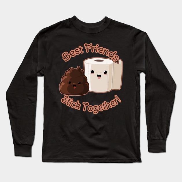 Poo and TP "Best Friends" Long Sleeve T-Shirt by LyddieDoodles